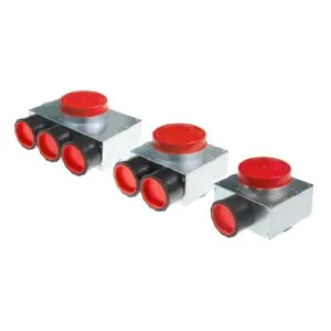 Skrzynki rozprężne GUMOWE króćce 75 MUFOWA wyjście 125