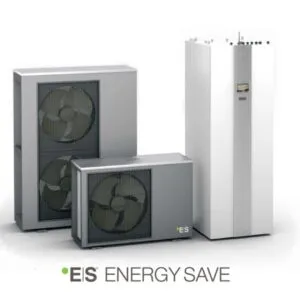 Pompy ciepła ES V6 powietrze/woda MONOBLOK AWT-R32-M 6,9,12 kW + WBUDOWANY ZBIORNIK CWU – 250 L