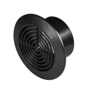 Kratka wentylacyjna z siatką fi 125 CZARNA
